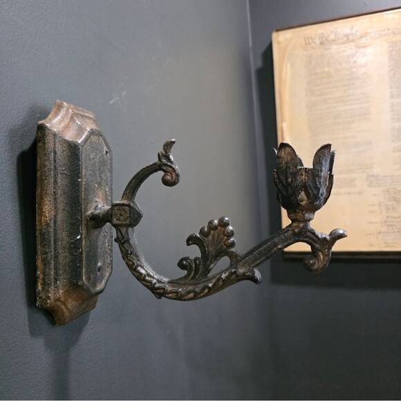 Vintage Neoclassical Rocco Wall Sconce Taper Candle Holder Metal Tin 8x4x9 Set 2 - Picture 11 of 16